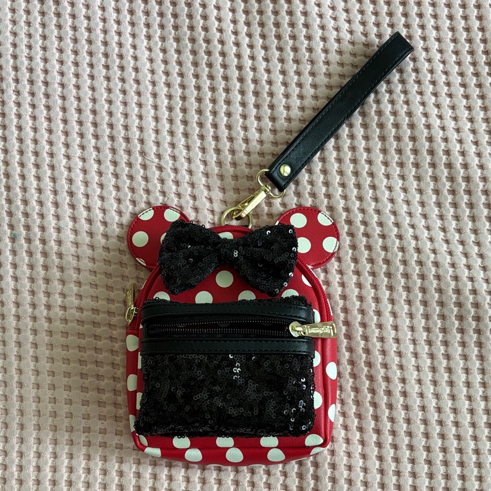 Red Polka Dot Mini Backpack with Black Bow